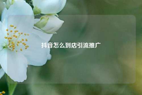 抖音怎么到店引流推广